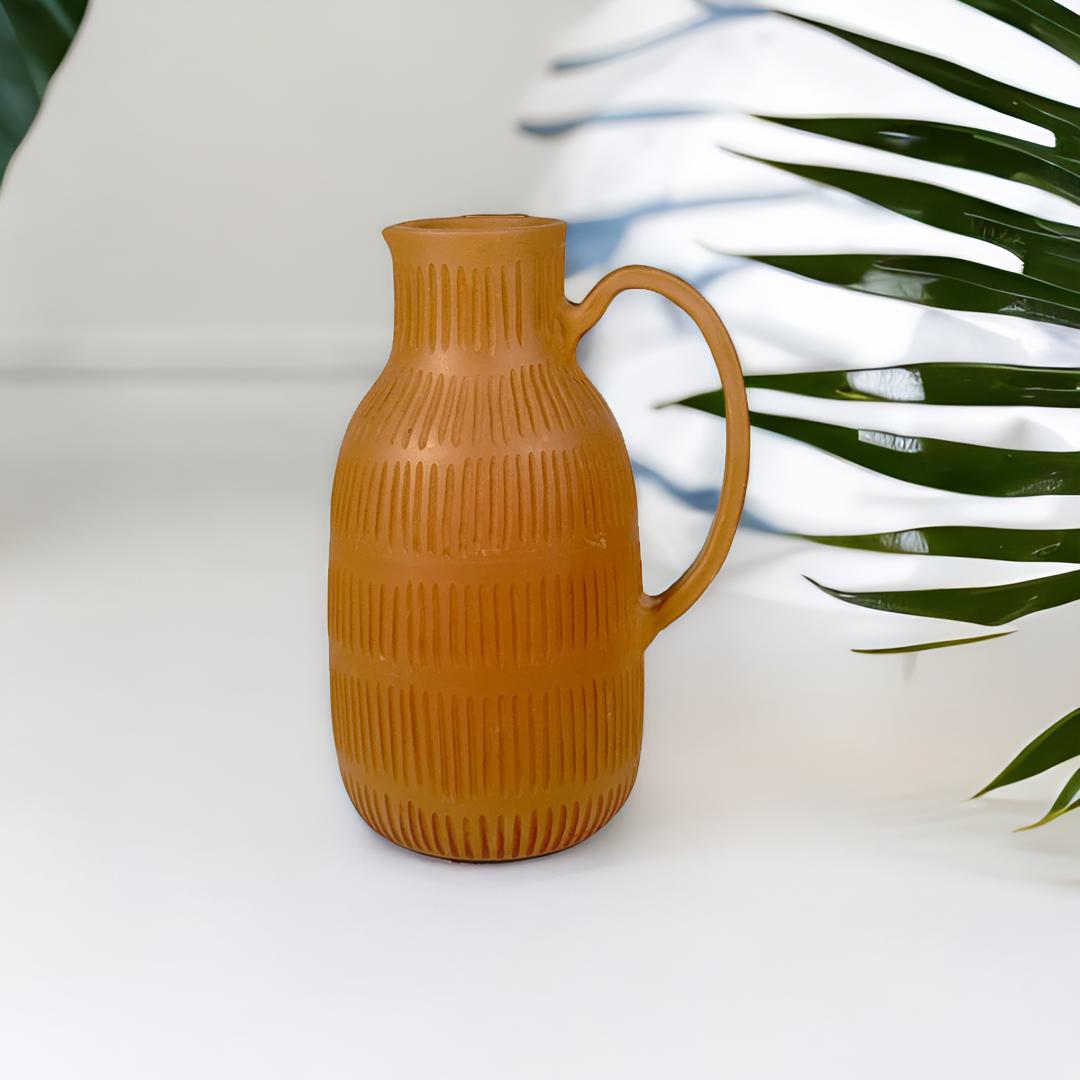 Rustic Lines Terracotta Vase