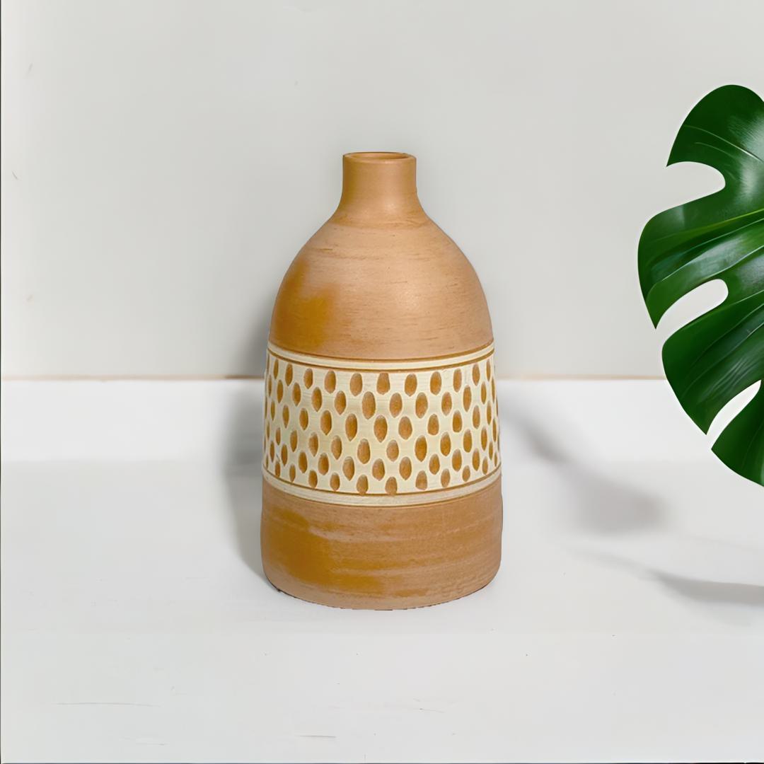 Artisan Dots Terracotta Vase