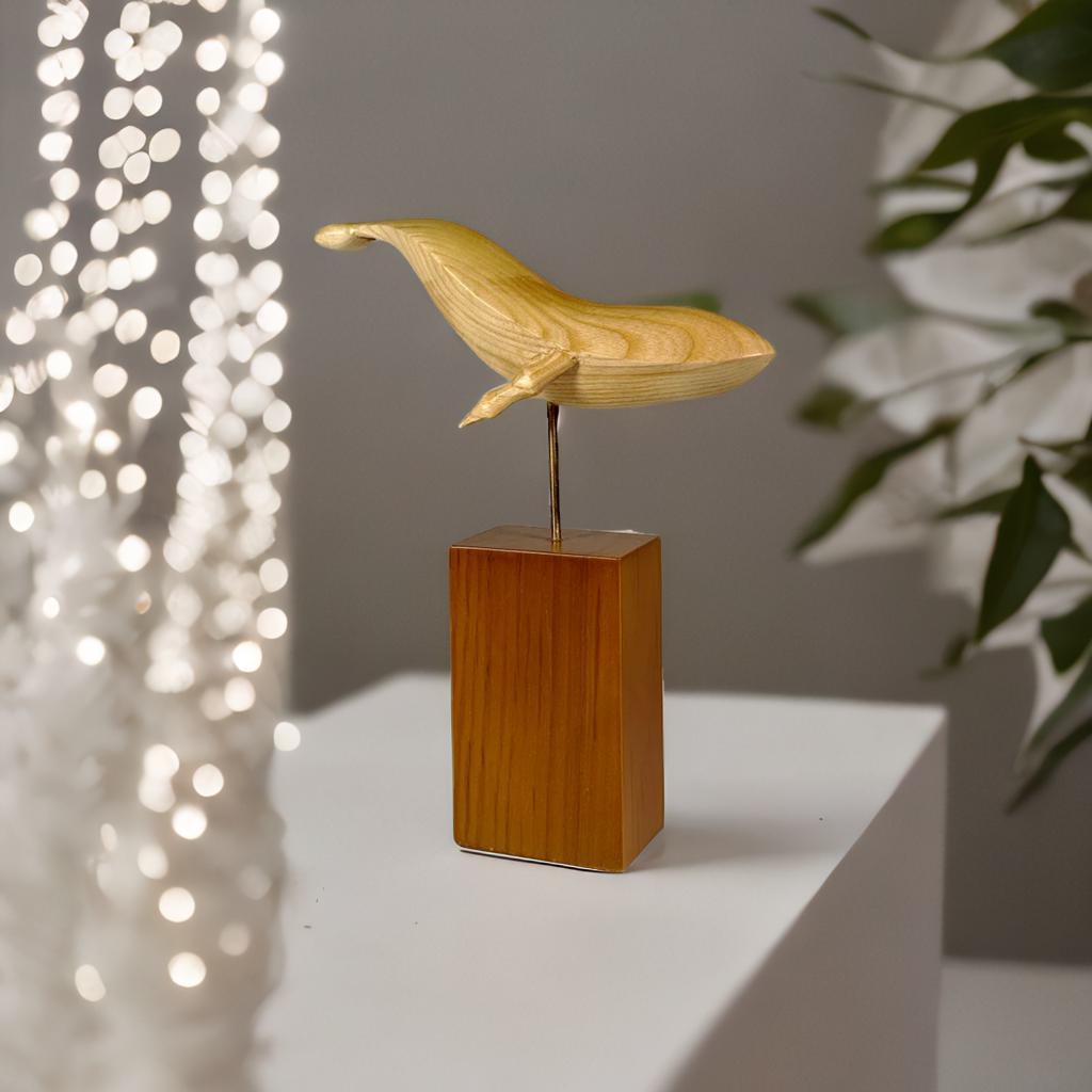 Ocean Elegance Wooden Whale