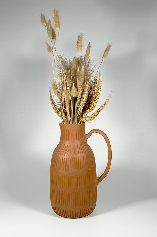 Rustic Lines Terracotta Vase