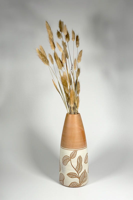 Floral Grace Terracotta Vase