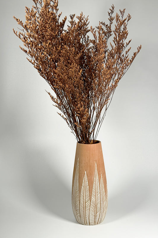 Tall Fern Terracotta Vase