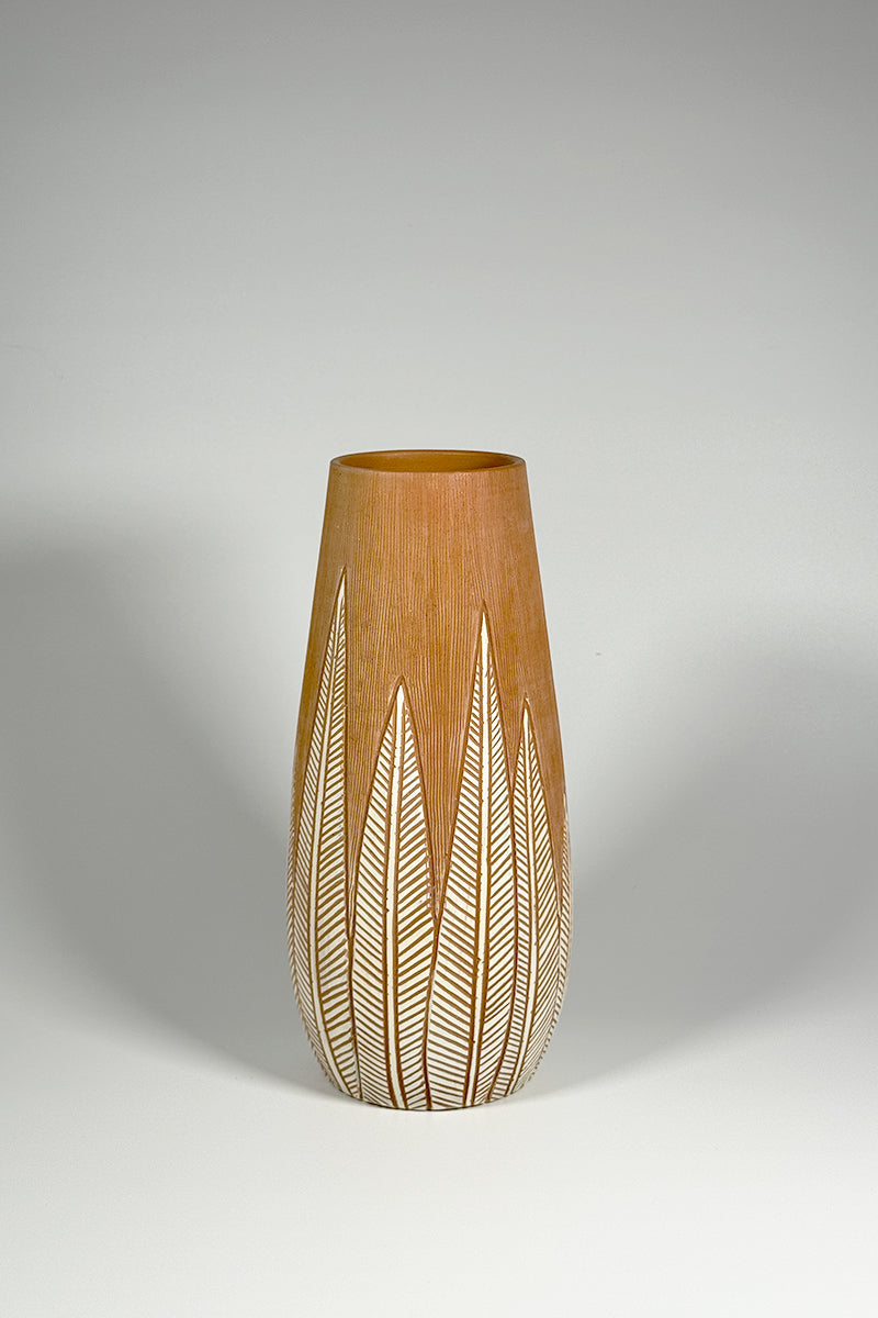 Tall Fern Terracotta Vase