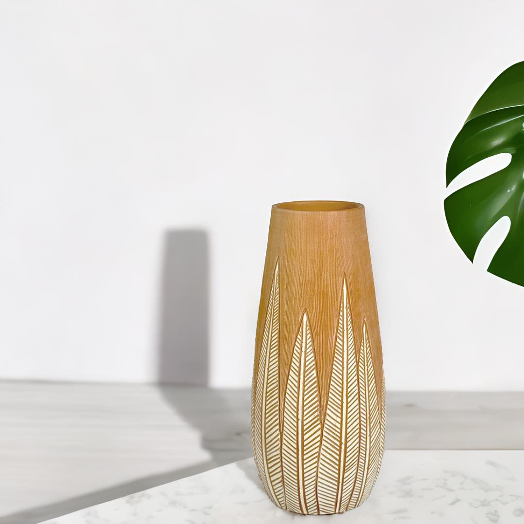 Tall Fern Terracotta Vase